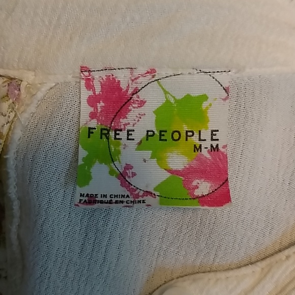 Free People cream colored blouse Sz M - Picture 7 of 8